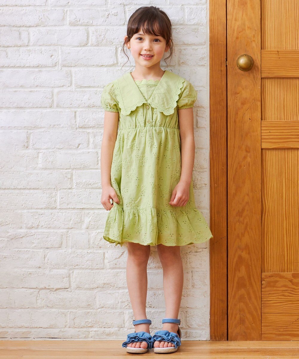 ANY KIDS エンブロイダリー レース ワンピース 