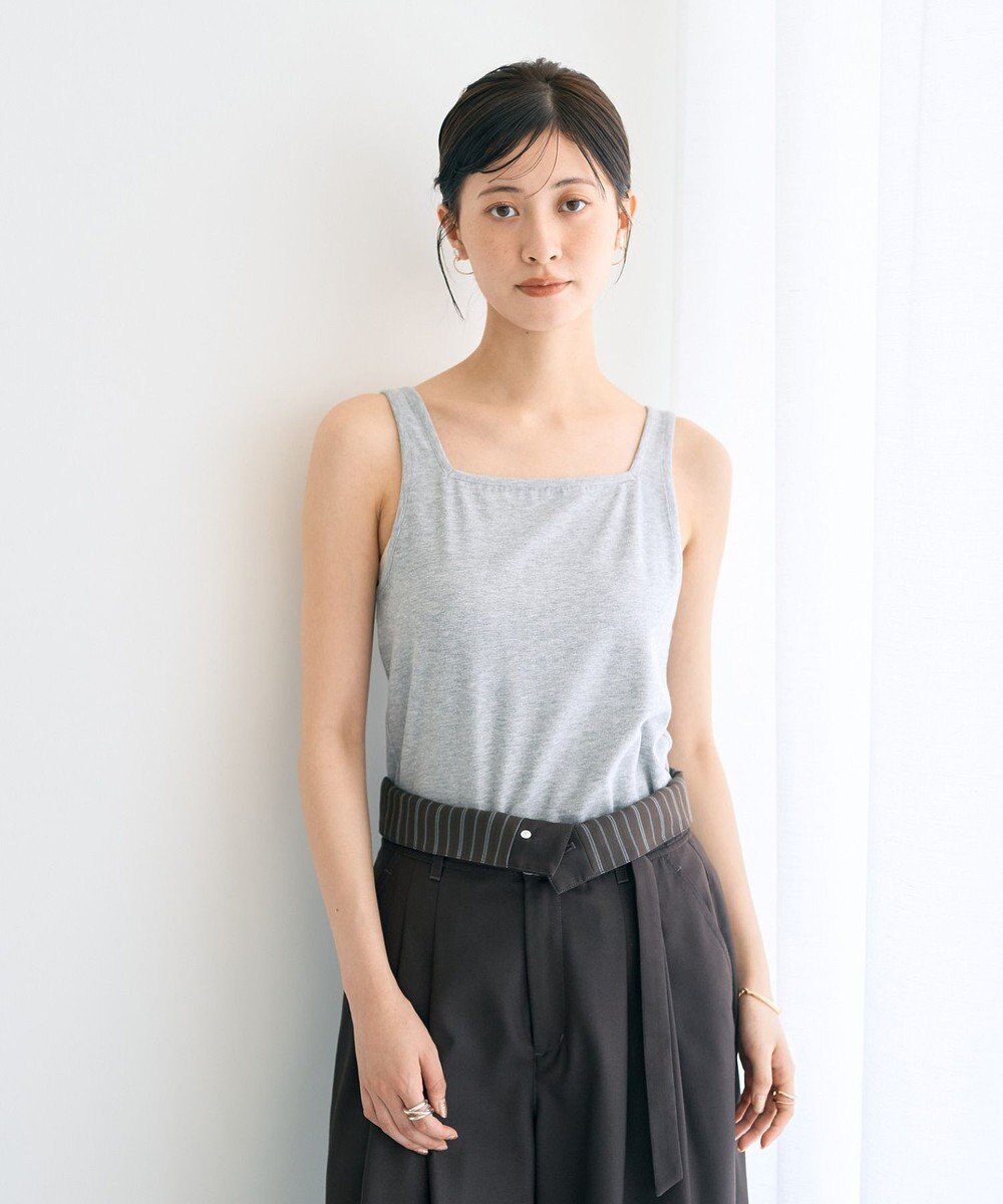YECCA VECCA 2wayスクエアリブタンクトップ 