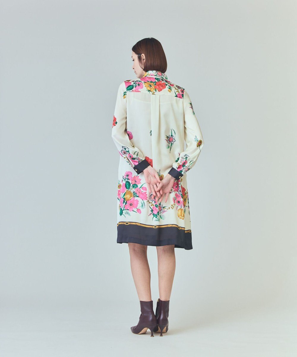 GRACE CONTINENTAL ボタニカルスカーフプリントワンピース 