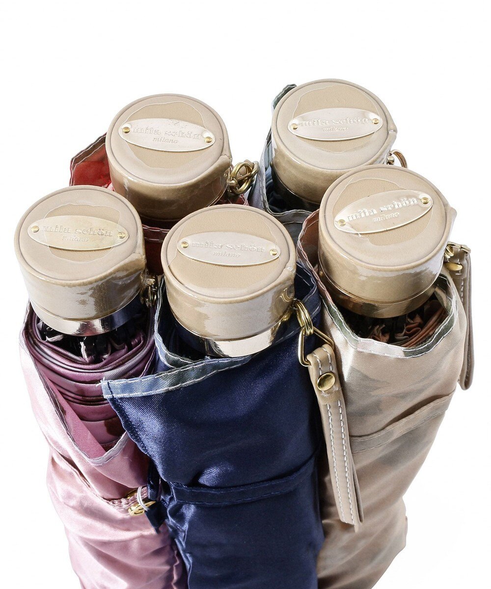 MOONBAT ミラショーン (mila schon) 折りたたみ傘 内側花プリント 