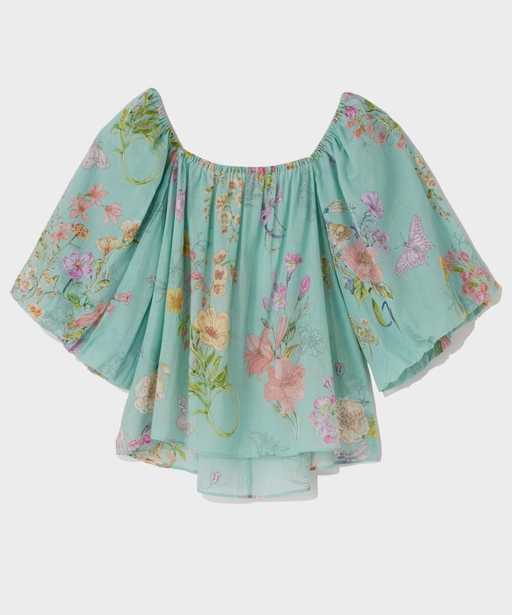 GRACE CONTINENTAL ボタニカルドレープブラウス 