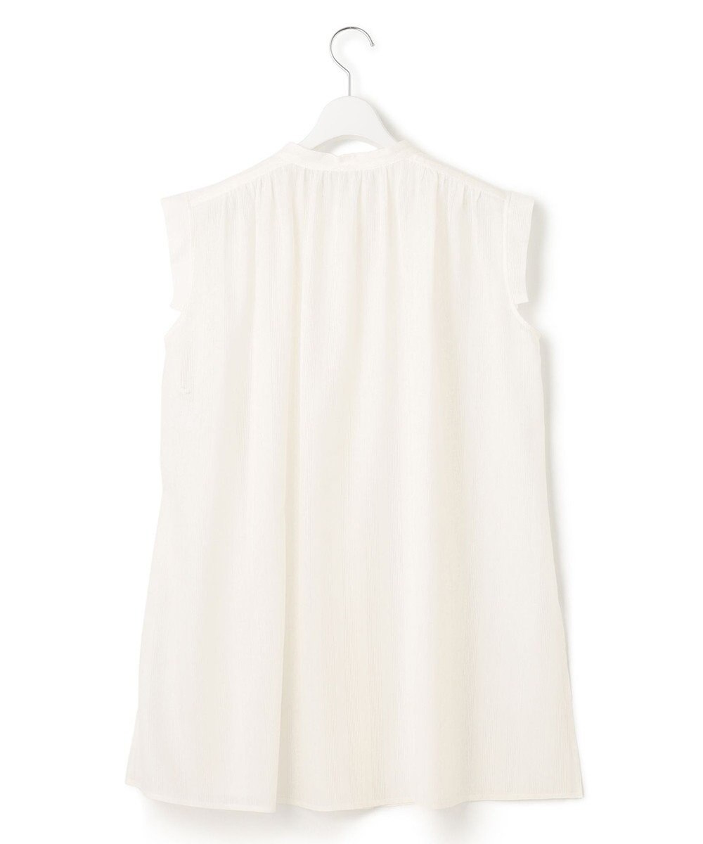 23区 L 【洗える】シアーストライプ ノースリーブ ブラウス 