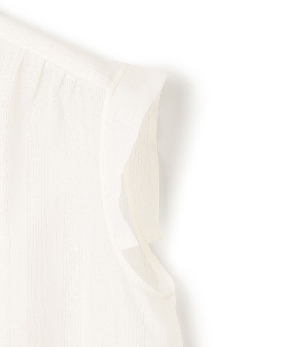 23区 【洗える】シアーストライプ ノースリーブ ブラウス 