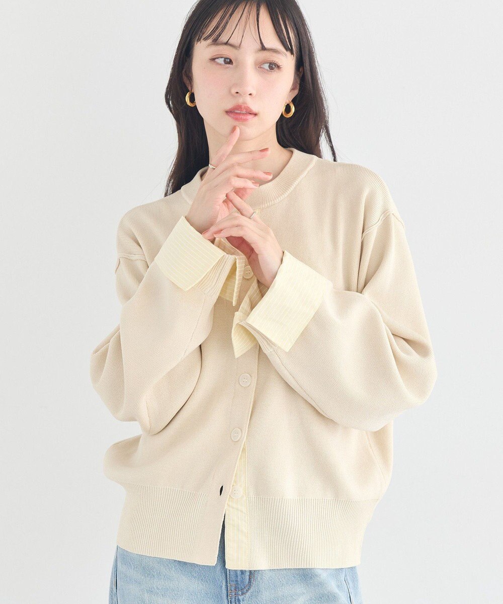 earth music&ecology フェイクレイヤードカーディガン 