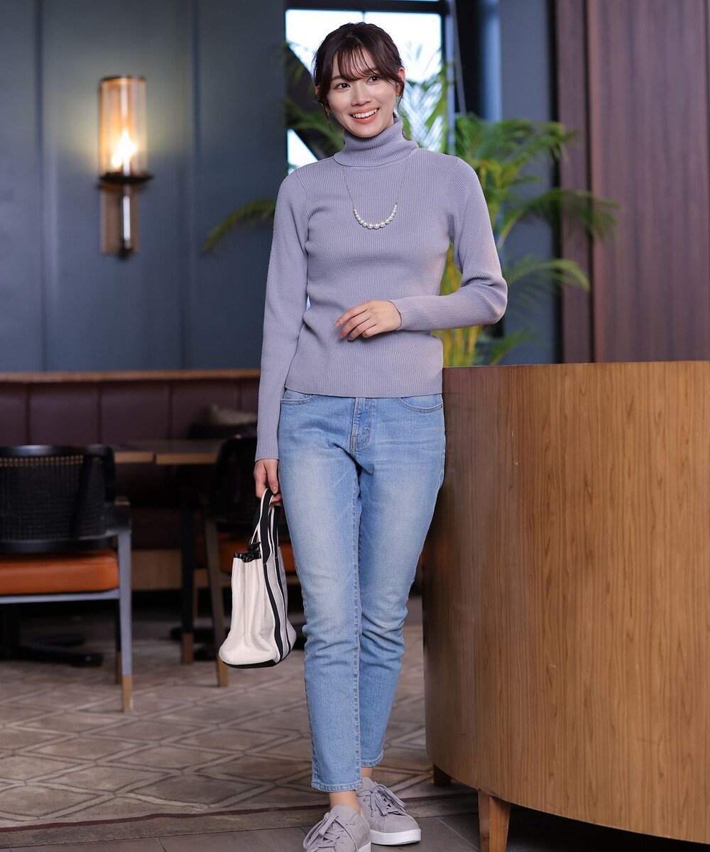 Tiaclasse L 【新色追加・洗える】リブタートルニット 