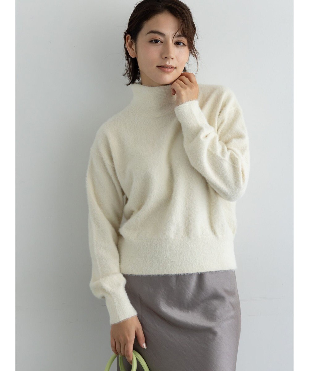 Te chichi 【宮本茉由着用】ハイネックフェザーニット 