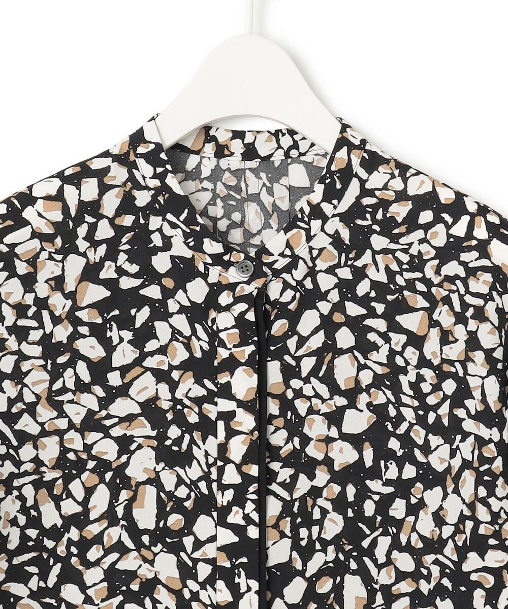 ICB 【WEB限定カラーあり・速乾・洗える】BackSatinAmunzen バンドカラーブラウス 