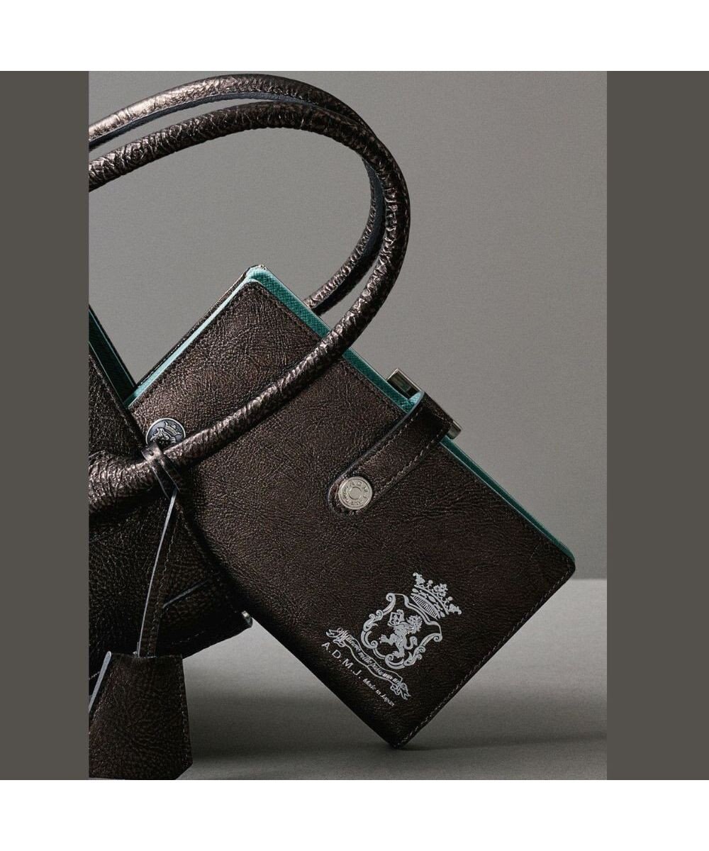 A.D.M.J. 【牛革】メタリックレザー/ガマグチ付ロングウォレット 