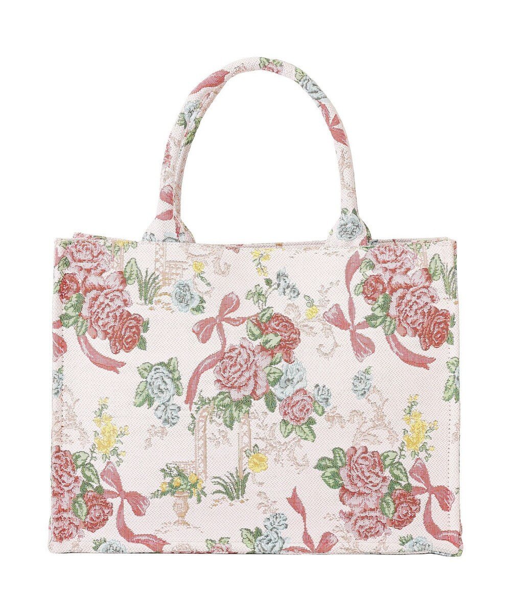 Maison de FLEUR フラワーガーデン柄ゴブランスクエアトートバッグ 