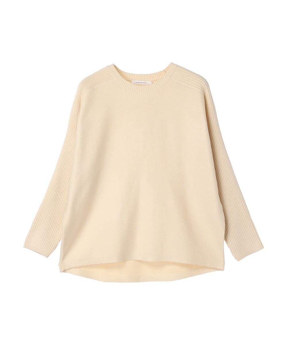 AMERICAN HOLIC バイパチ袖リブラグランニットプルオーバー 