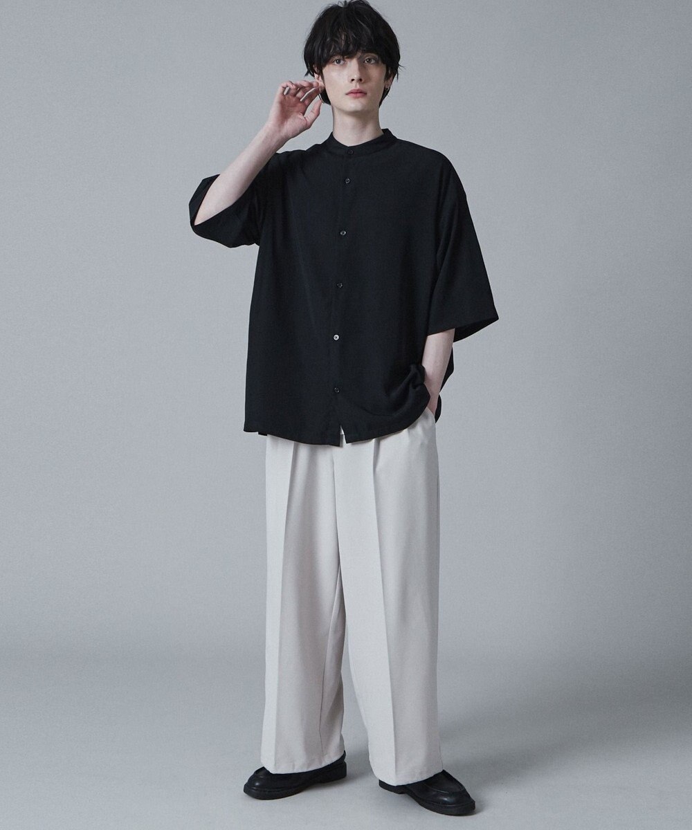 WEGO トロミBIGバンドカラーシャツ（S） 