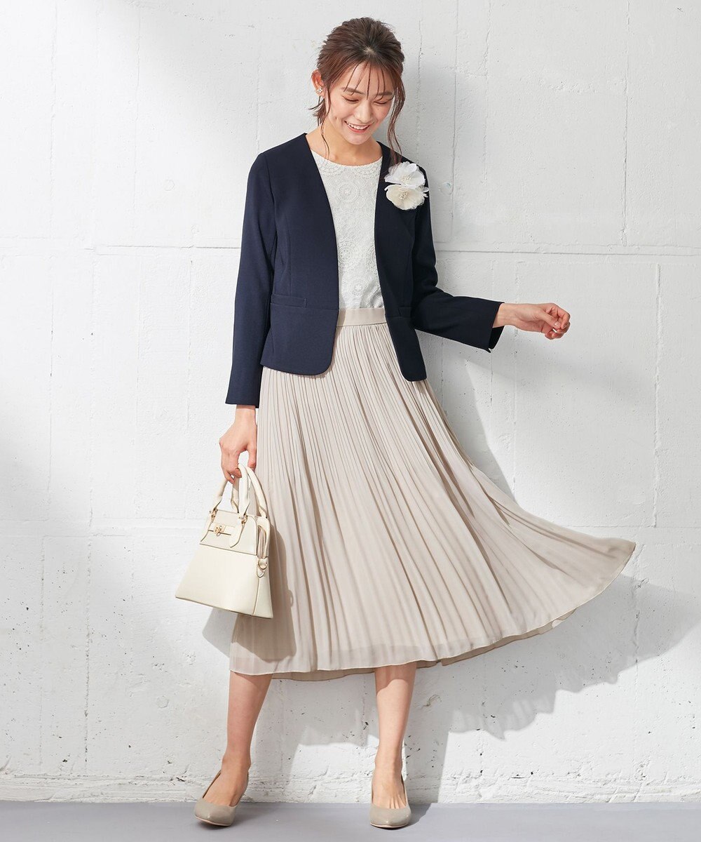 ANY SIS 【洗える】ノーカラーライト ジャケット 