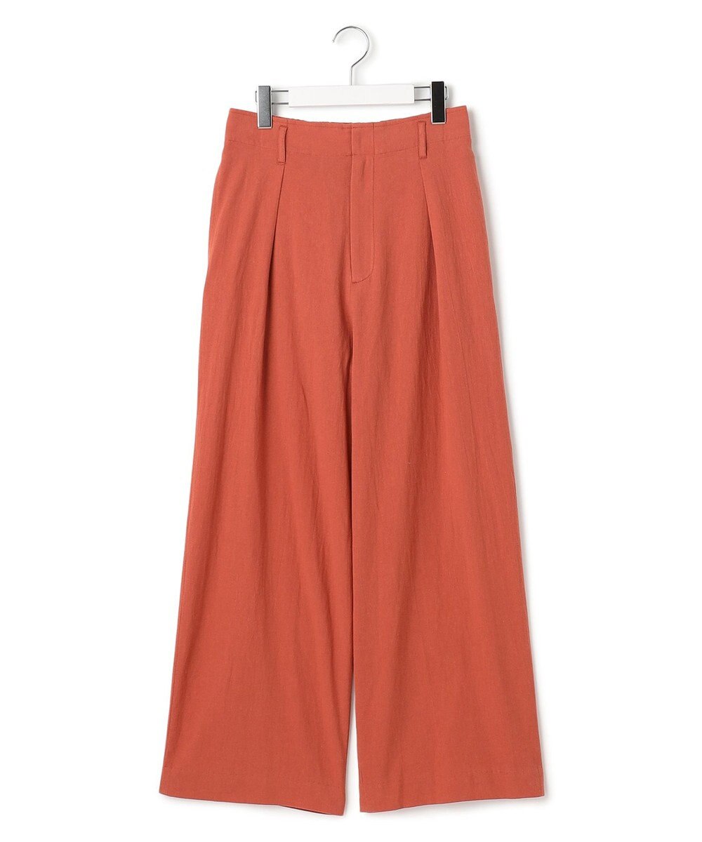 J.PRESS YORK STREET 【WOMEN】コットンワッシャータックワイド パンツ 