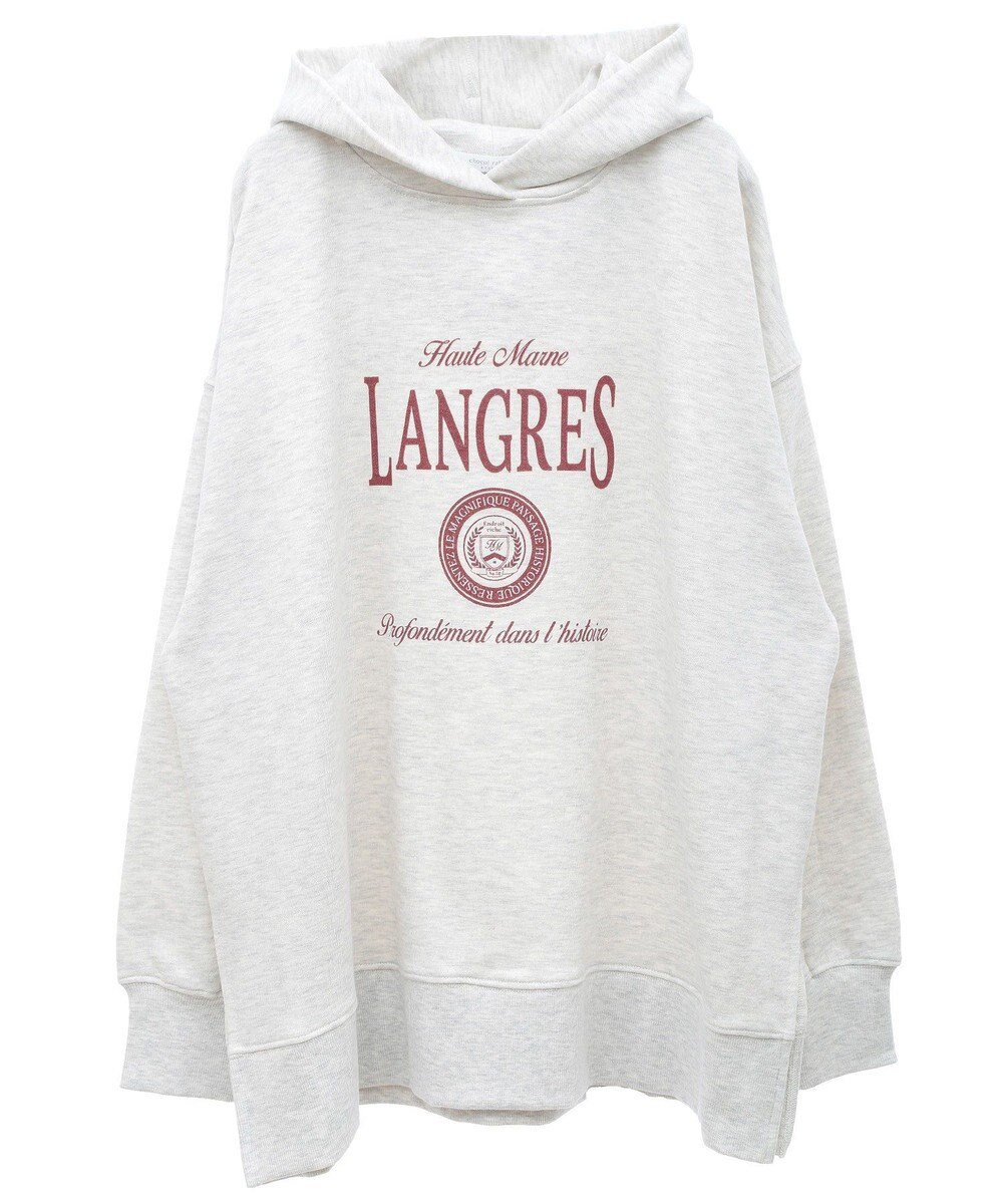 Green Parks 裏毛エンブレムパーカーチュニック 