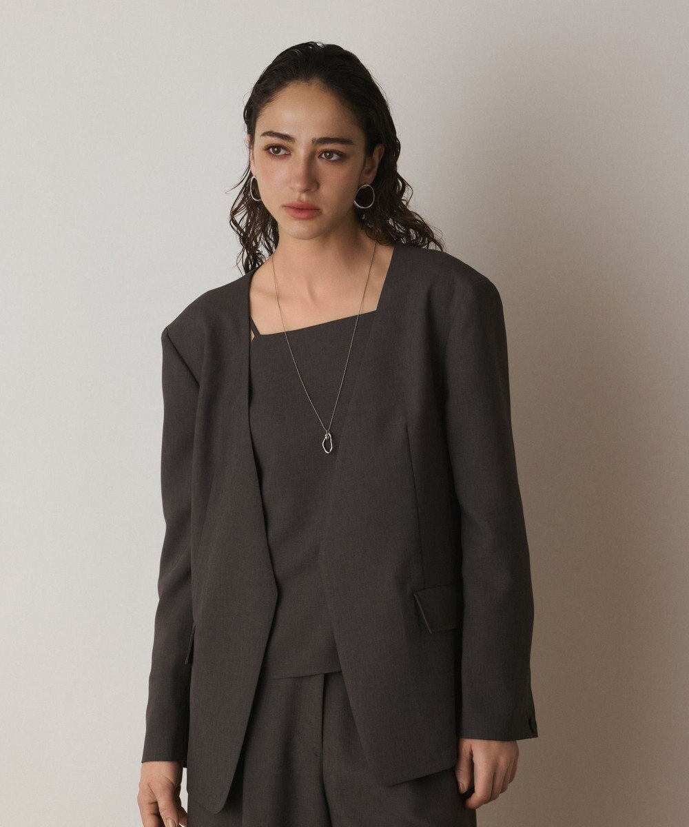 GRACE CONTINENTAL バックシャンノーカラージャケット 