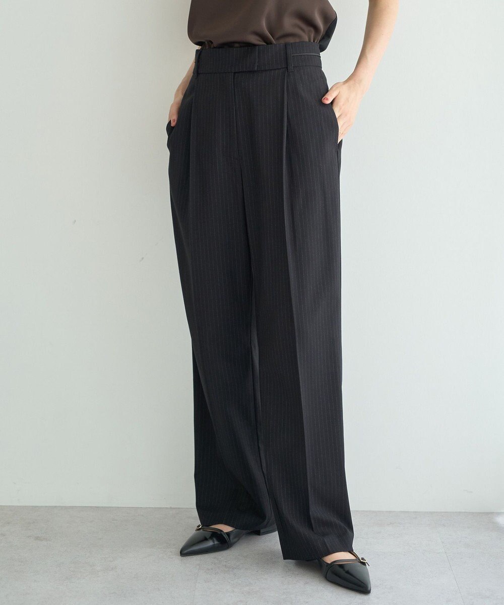 YECCA VECCA ウエストデザインワイドストレートパンツ 