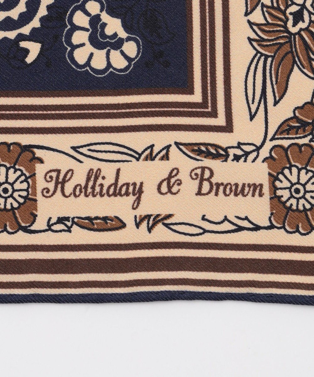 JOSEPH ABBOUD 【イタリア製・Holliday&Brown】フラワーバンダナプリント ポケットチーフ 