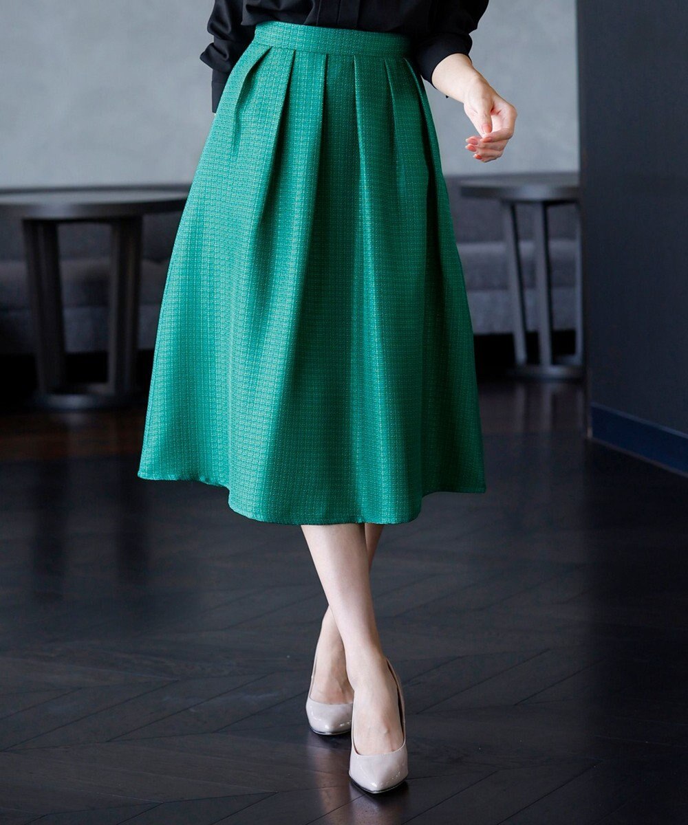 Tiaclasse フレアツイードスカート 