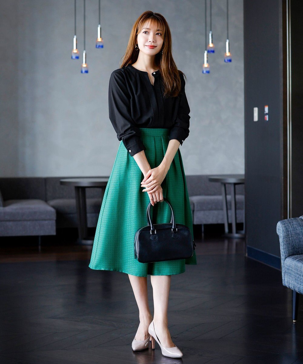 Tiaclasse フレアツイードスカート 