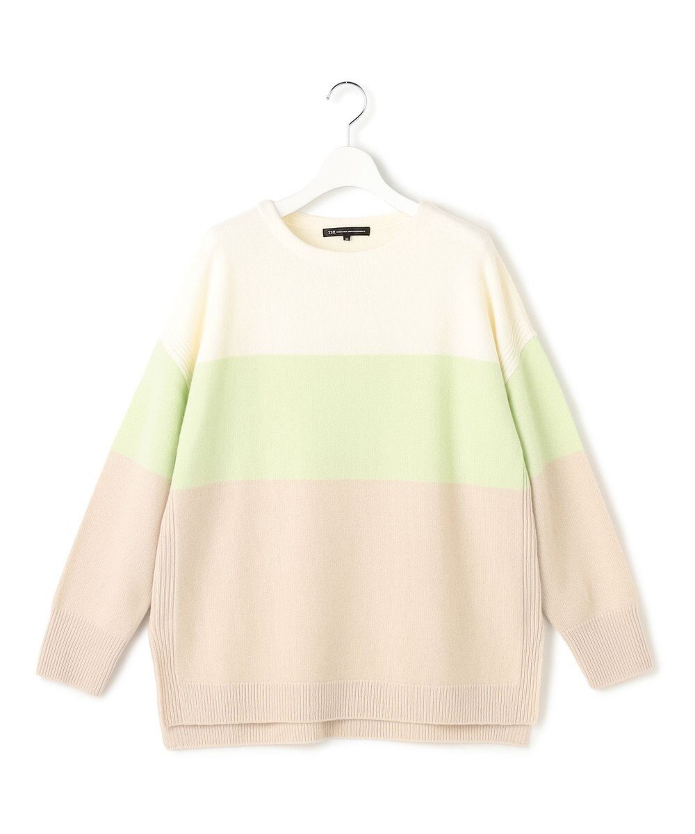 23区 S 【洗える】ウールカシミヤ カラーブロック チュニック ニット 