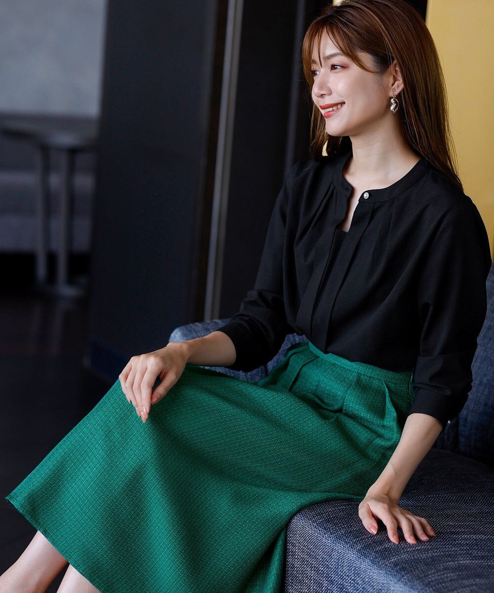 Tiaclasse フレアツイードスカート 