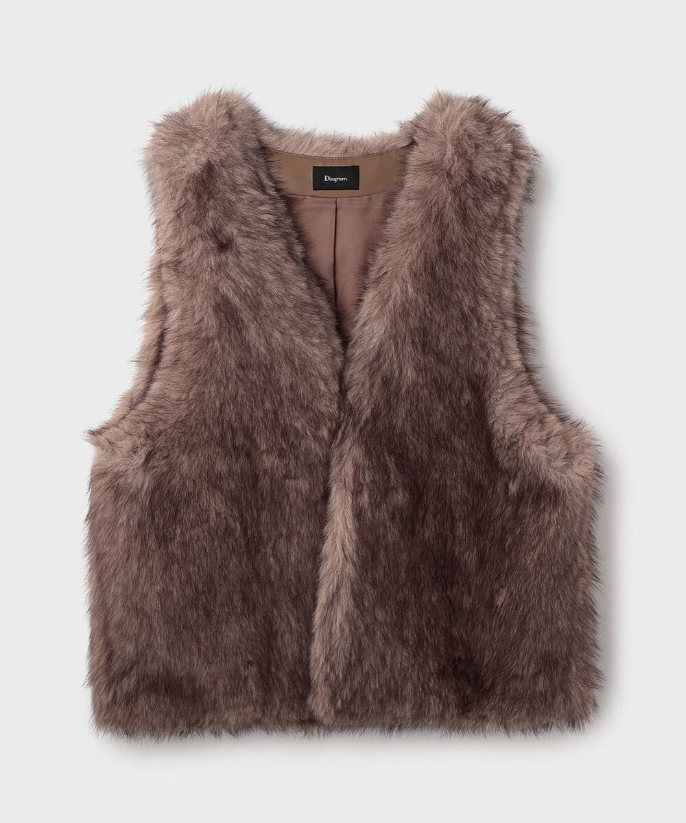 GRACE CONTINENTAL フェイクフォックスファ－ベスト 