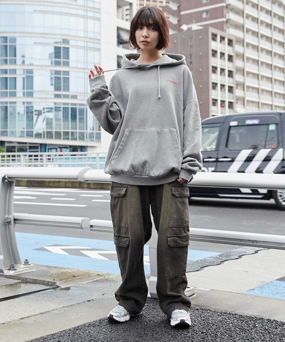 WEGO 【ユニセックス着用ITEM】ピグメントグラフィックプルパーカー 