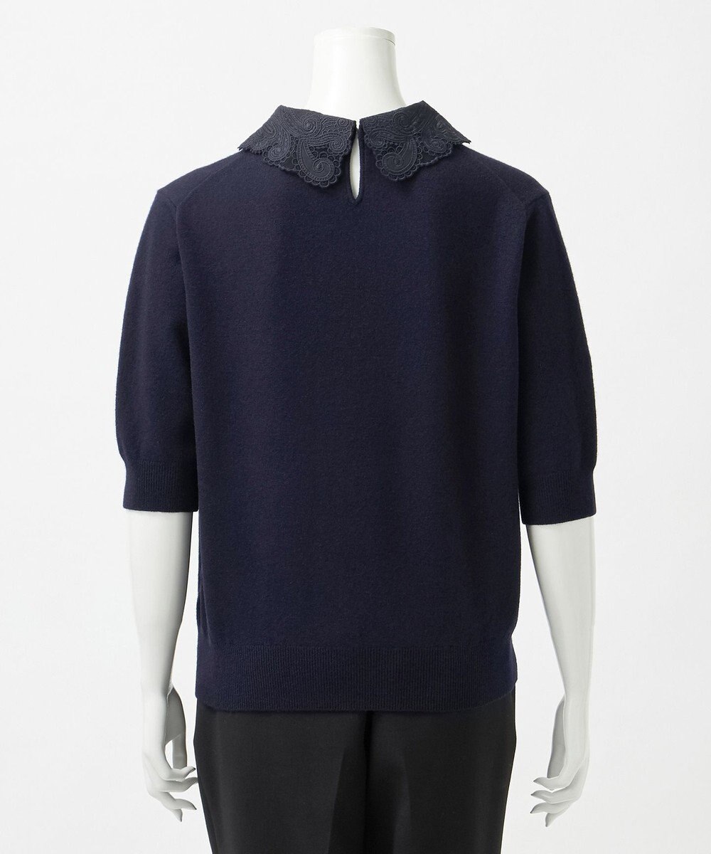 23区 S 【R(アール)】マイクロンメリノウール レース襟 ニット 