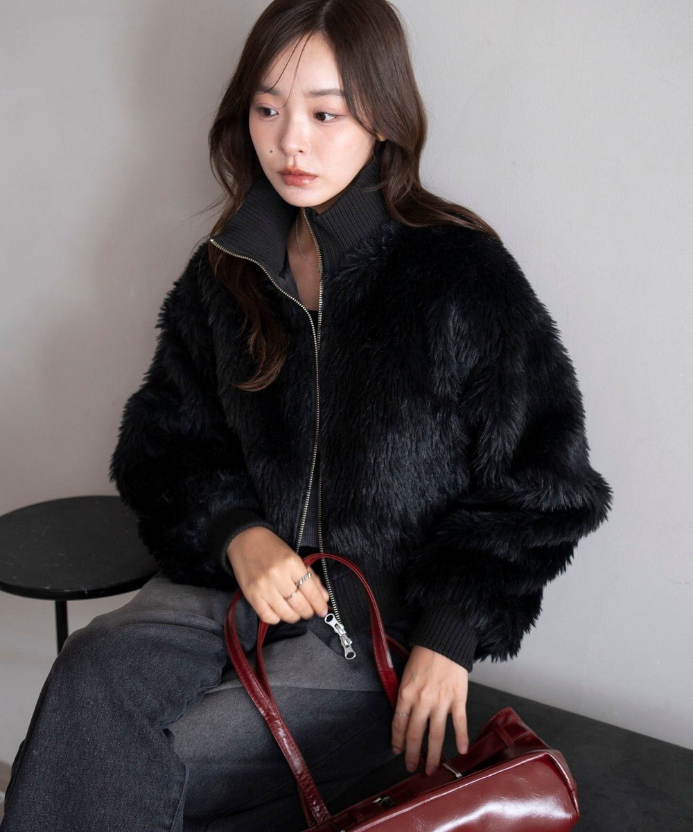 WEGO 【25年秋冬新作】フェイクファーショートブルゾン 