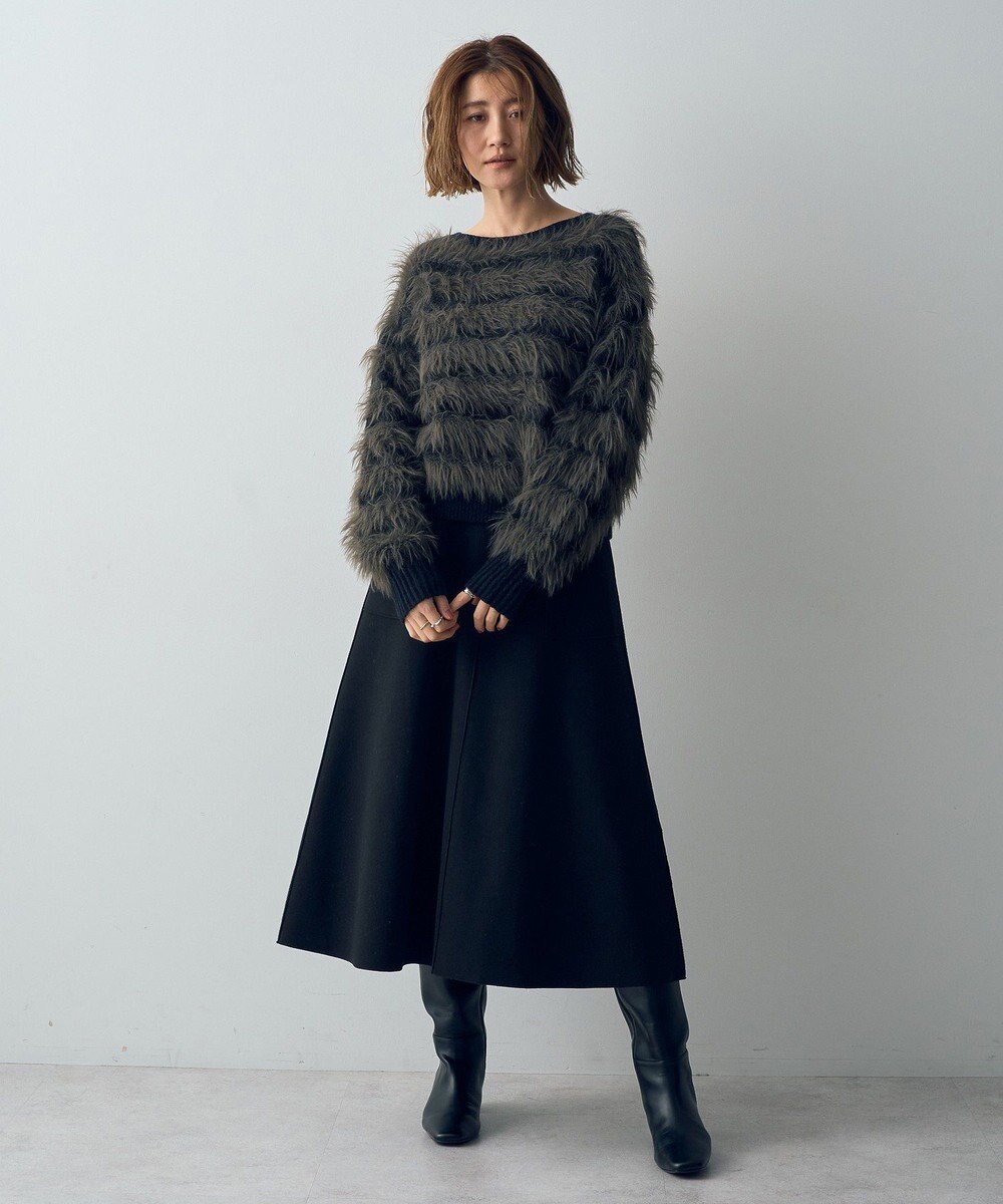 YECCA VECCA フェザーボーダーニット 