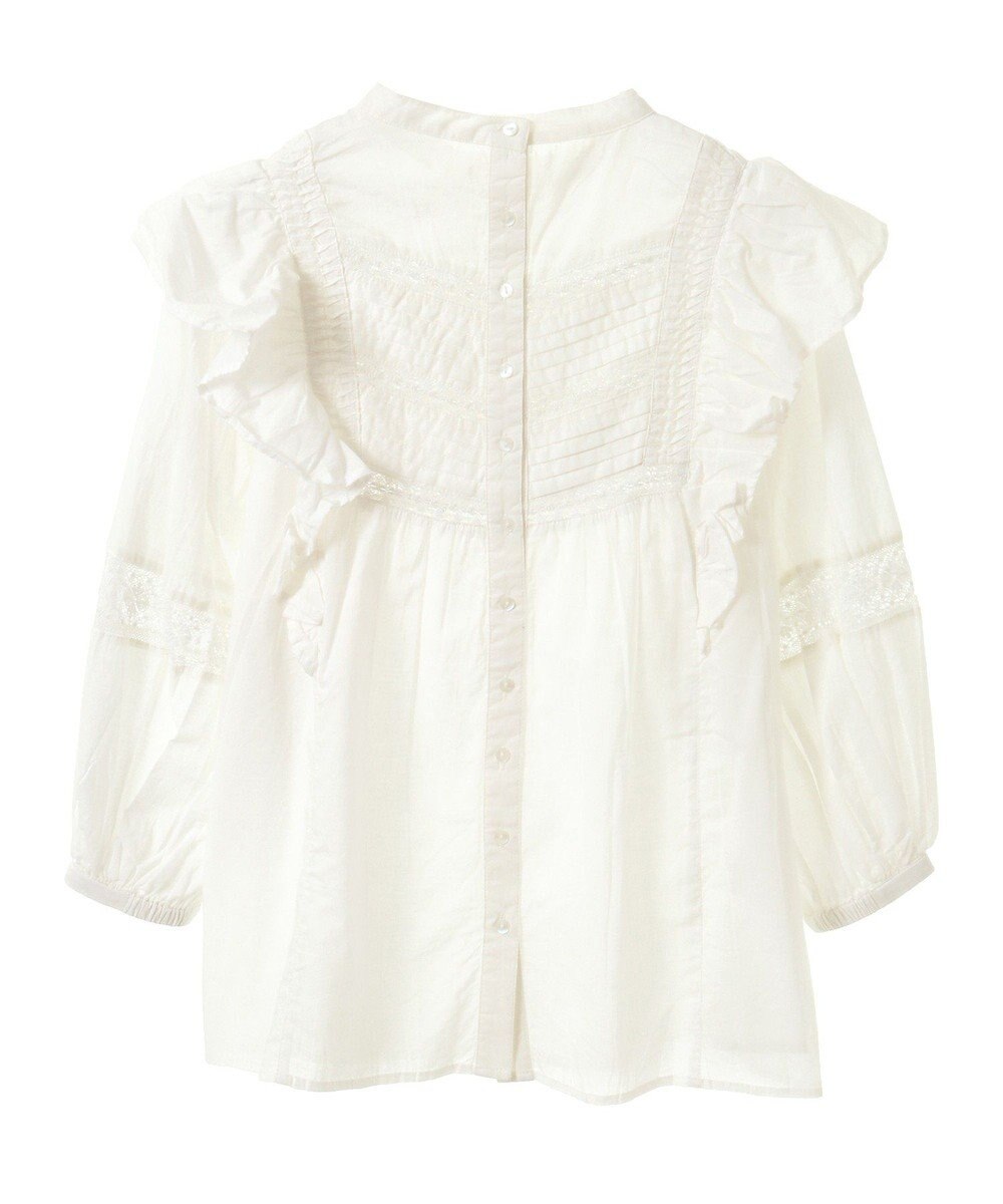 CRAFT STANDARD BOUTIQUE フリル使いマニーレースピンタックブラウス 