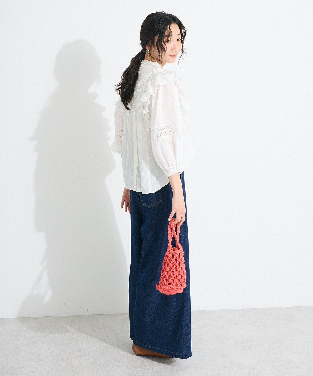 CRAFT STANDARD BOUTIQUE フリル使いマニーレースピンタックブラウス 