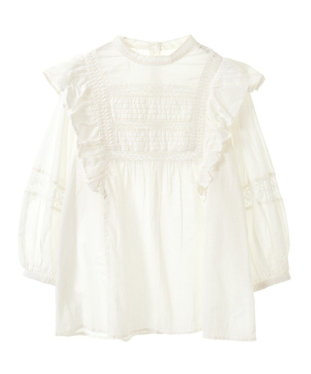 CRAFT STANDARD BOUTIQUE フリル使いマニーレースピンタックブラウス 