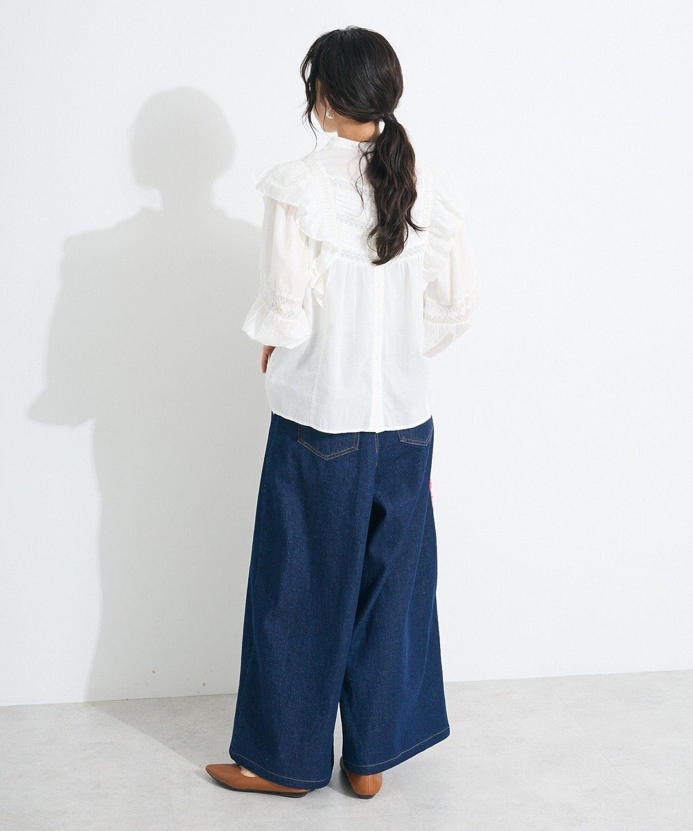 CRAFT STANDARD BOUTIQUE フリル使いマニーレースピンタックブラウス 