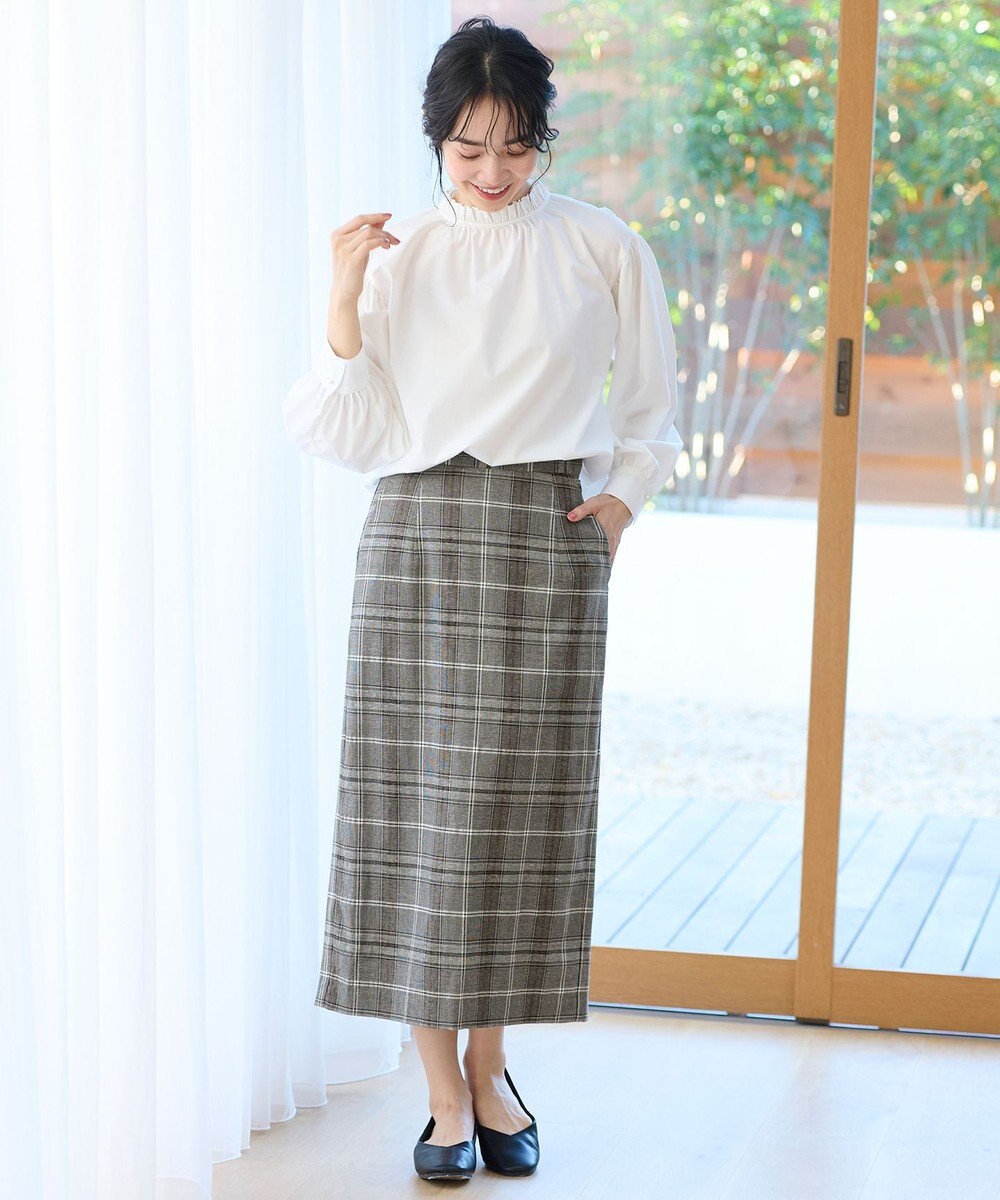 ANY 【ウエストゴム/ストレッチ】チェックタイトスカート 