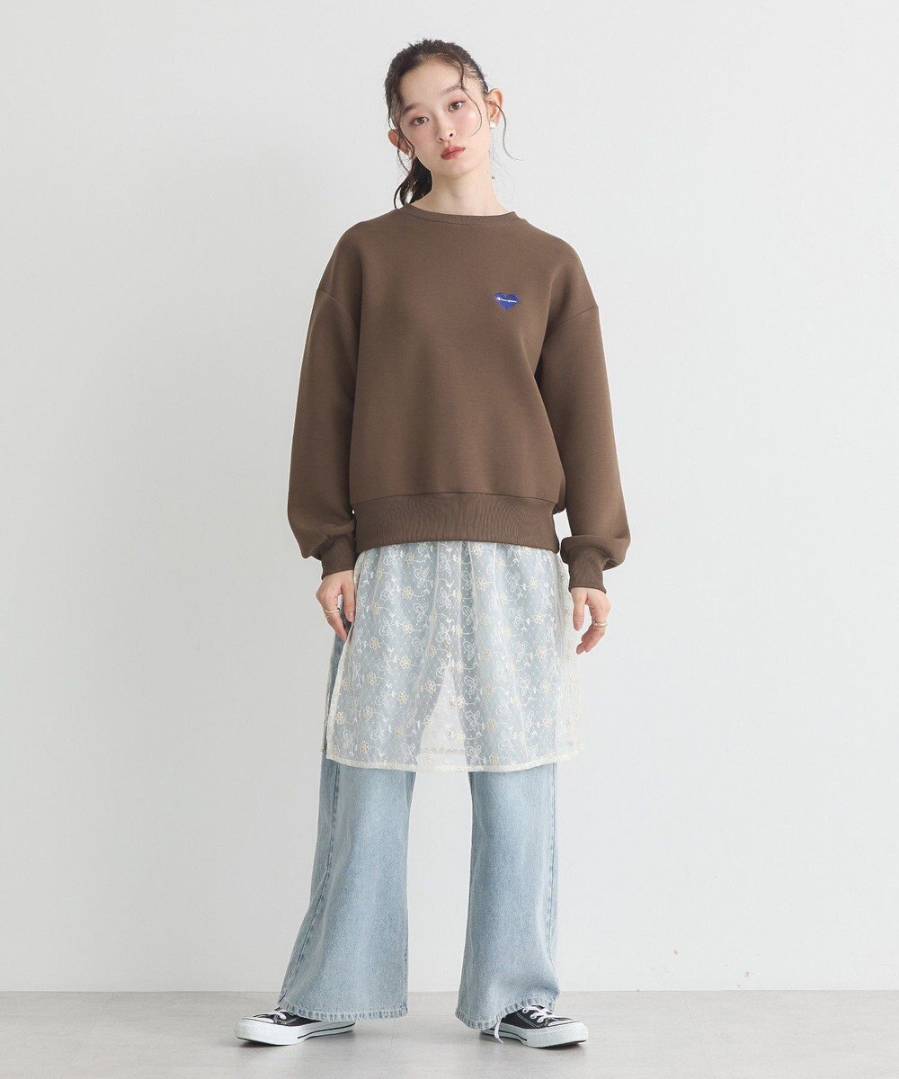 earth music&ecology Ｃｈａｍｐｉｏｎ×ｅｍａｅポンチハートスウェット 