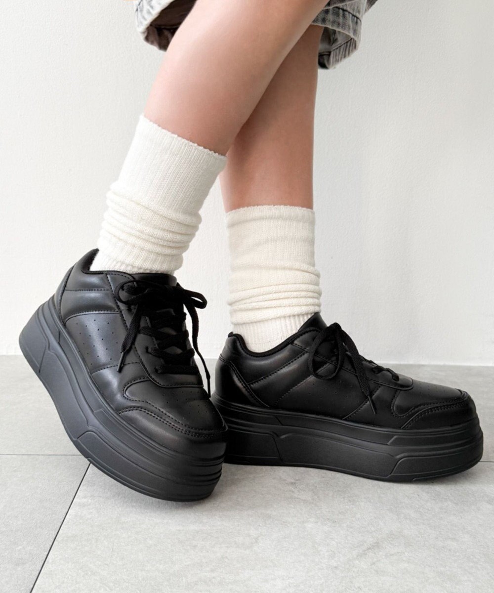 WEGO ボリュームレースアップ厚底スニーカー 