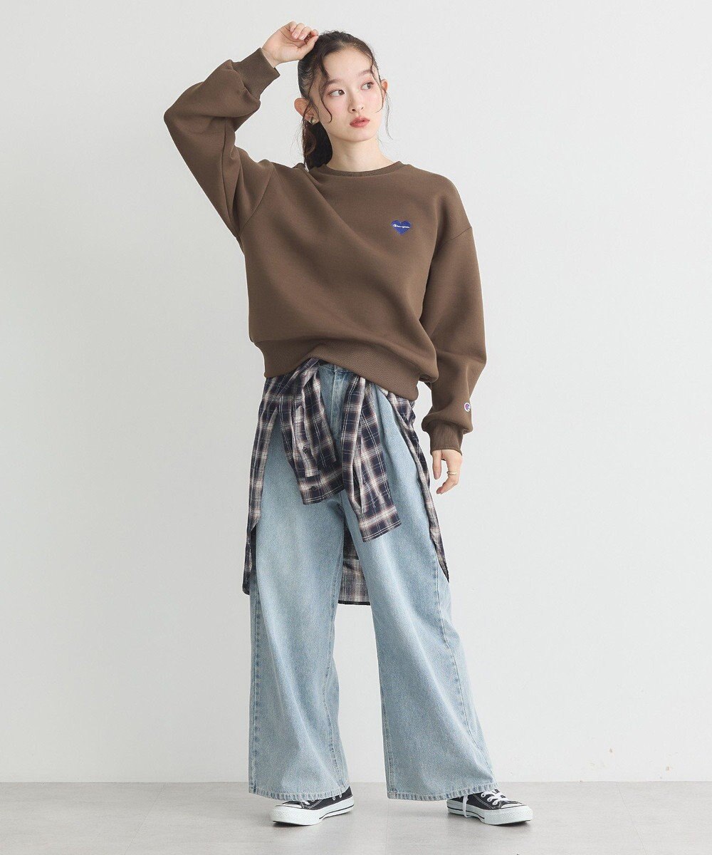 earth music&ecology Ｃｈａｍｐｉｏｎ×ｅｍａｅポンチハートスウェット 