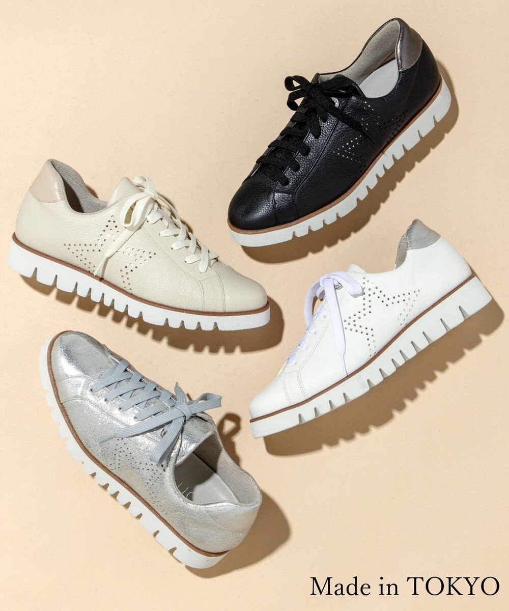 Dominic3 スターパンチングレザースニーカー 