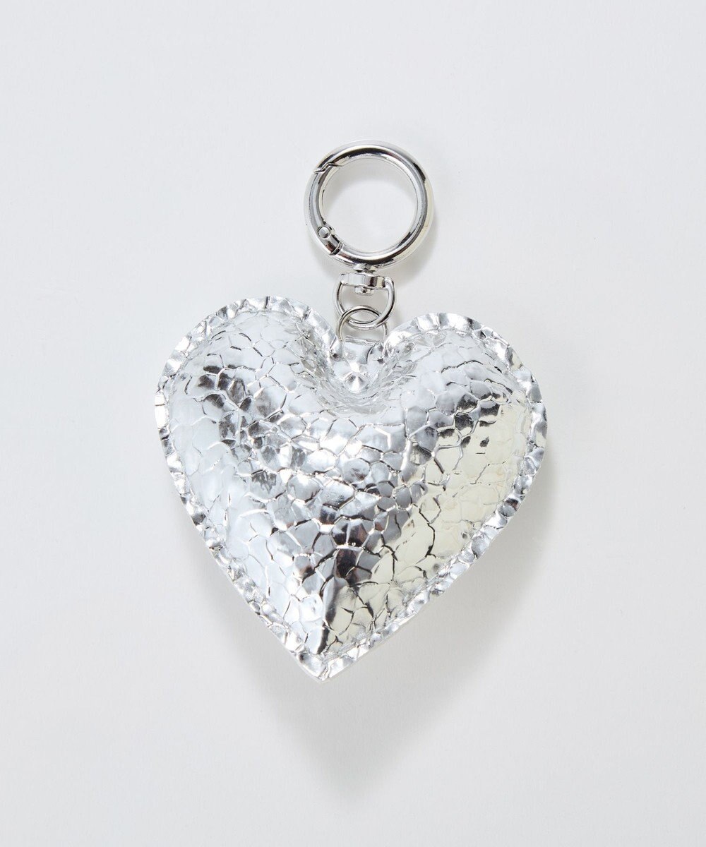 Phoebe ハートレザーバッグチャーム　シルバー 