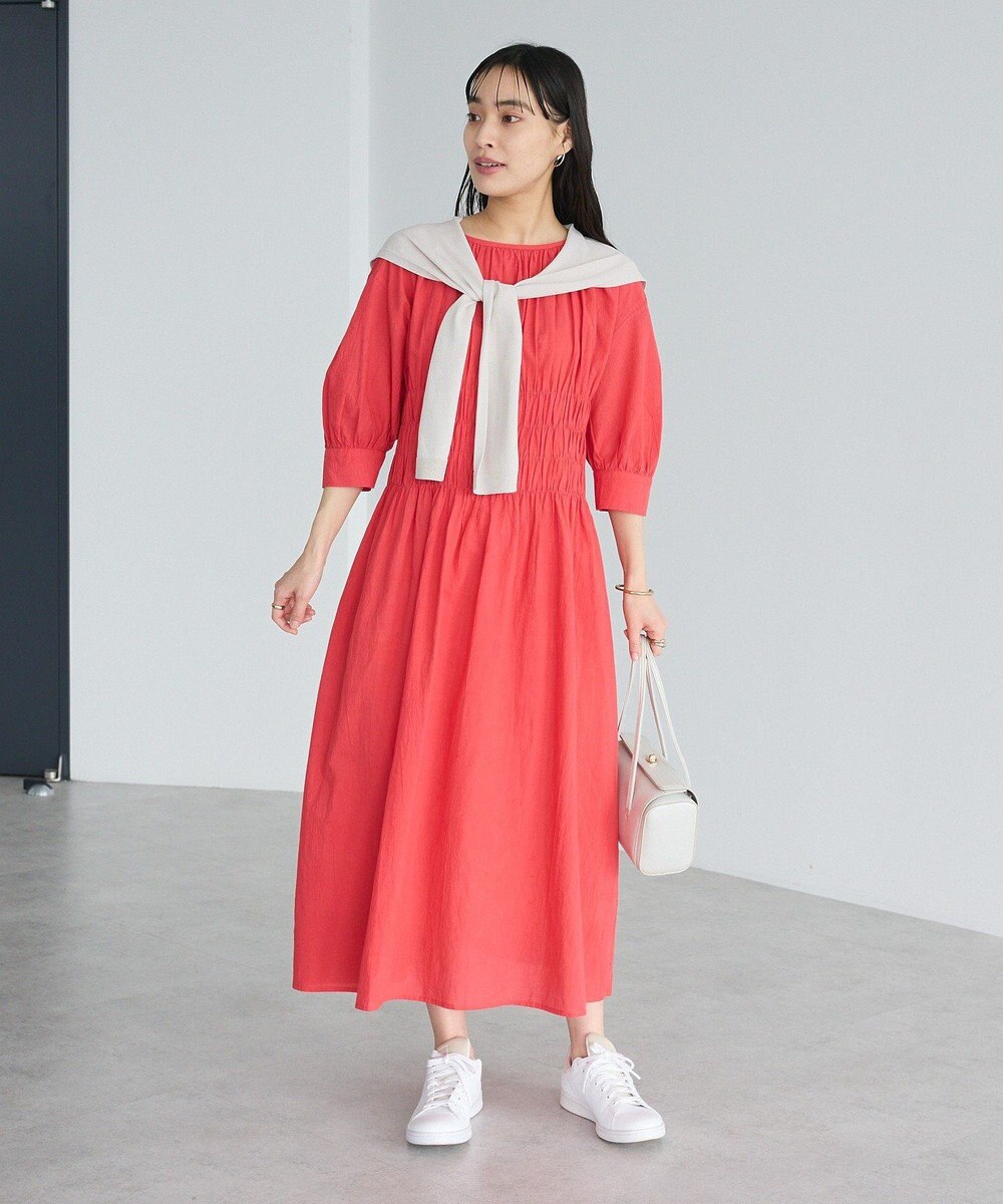 CRAFT STANDARD BOUTIQUE インド製 ハーフスリーブシャーリングワンピース 