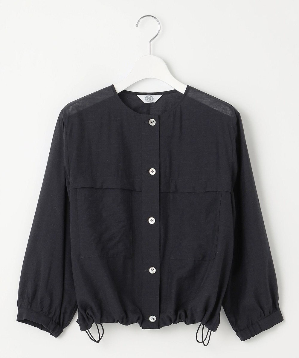 J.PRESS LADIES 【洗える】Sheer Vis リネン ノーカラー ブルゾン 