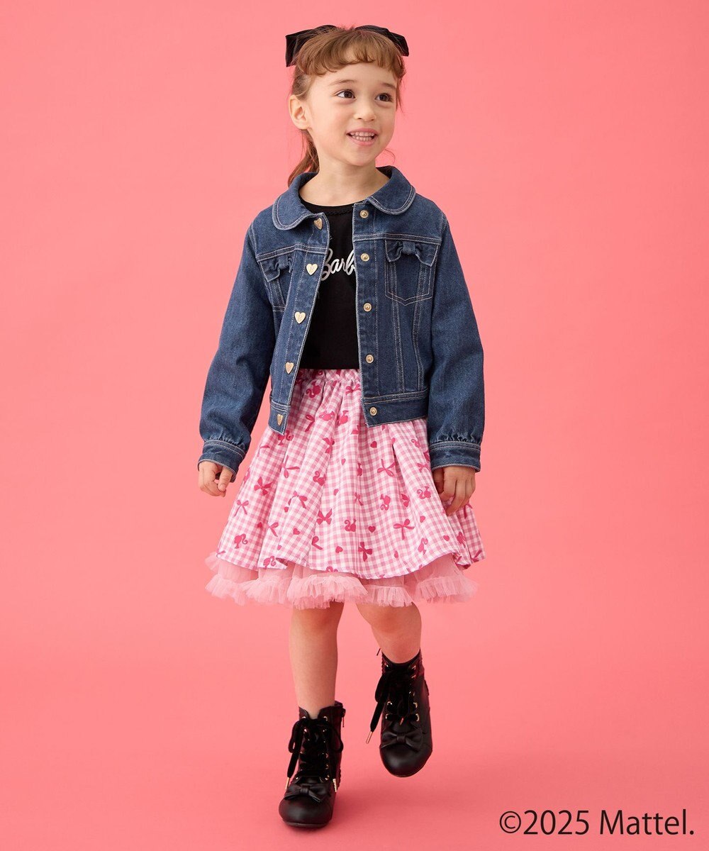 ANY KIDS 【Barbie(TM)】リボン 七分袖Tシャツ 