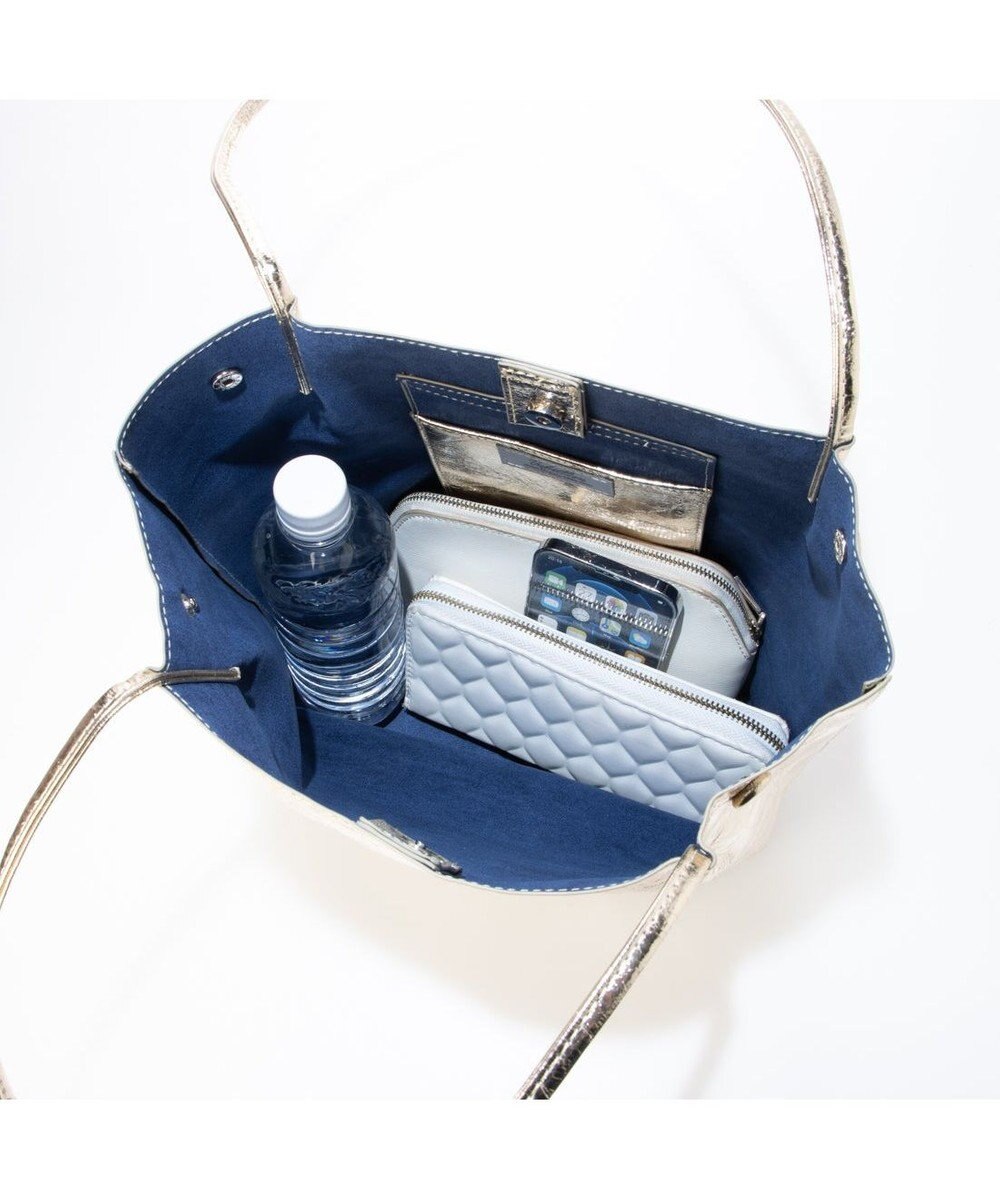 UNBILLION カシュカシュ cachecache / クラッシュメタリック肩入れバケツトートバッグ 