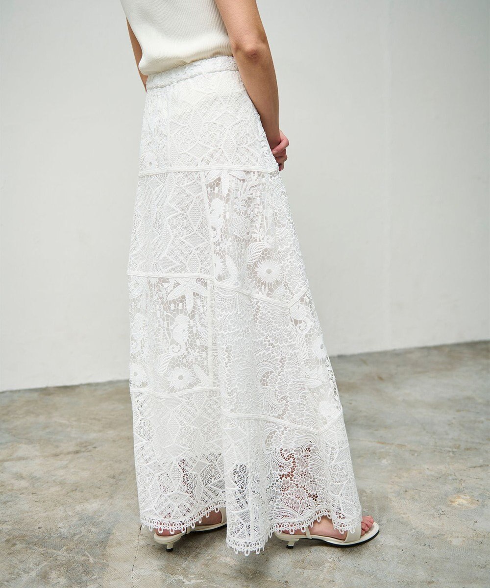 GRACE CONTINENTAL ケミカルレースパッチワークスカート 