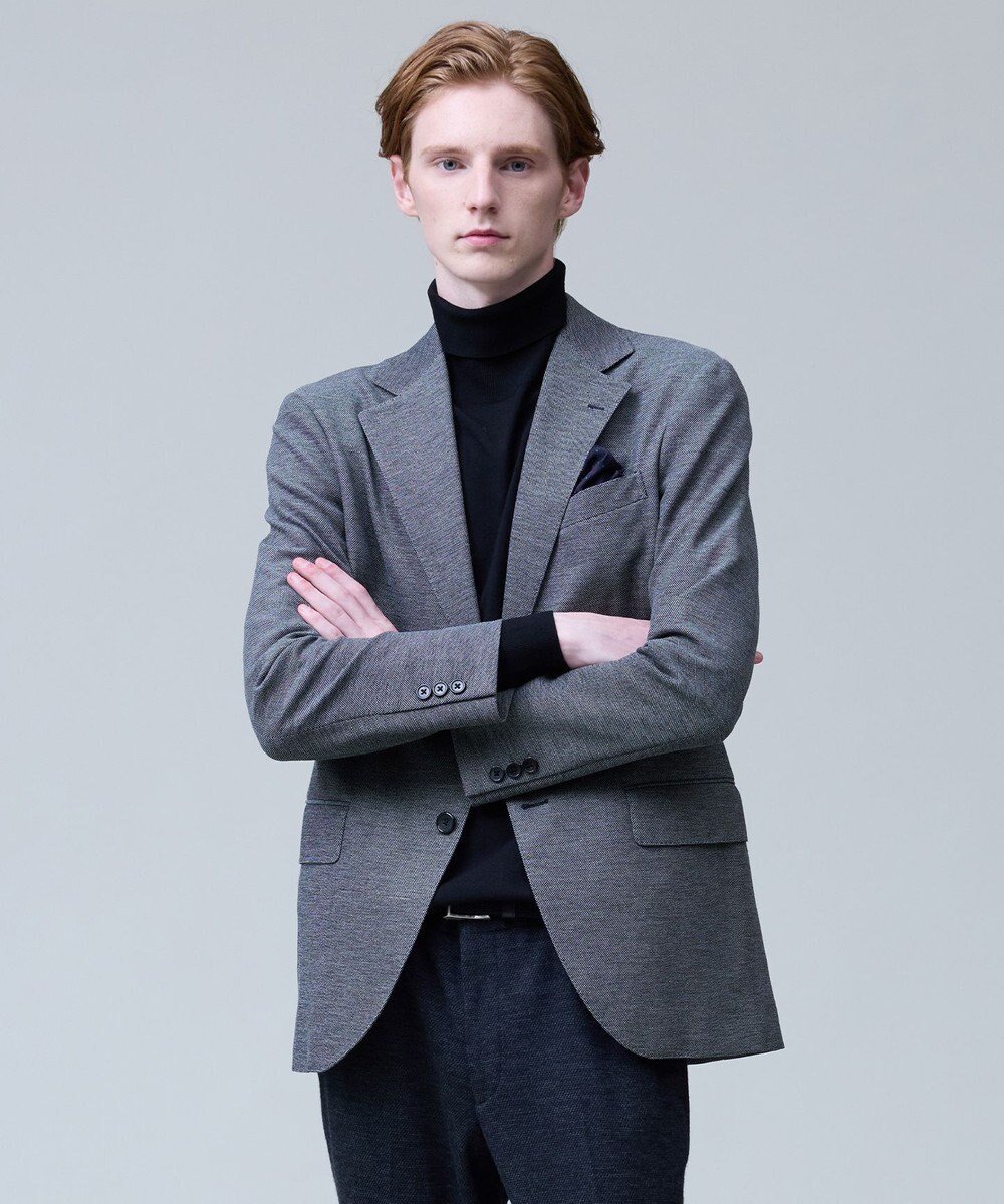 J.PRESS MEN 3シーズン着られる上質素材【ストレッチ / 吸水速乾 / 洗える / 消臭】AXIO 3ポジションジャージー ジャケット 