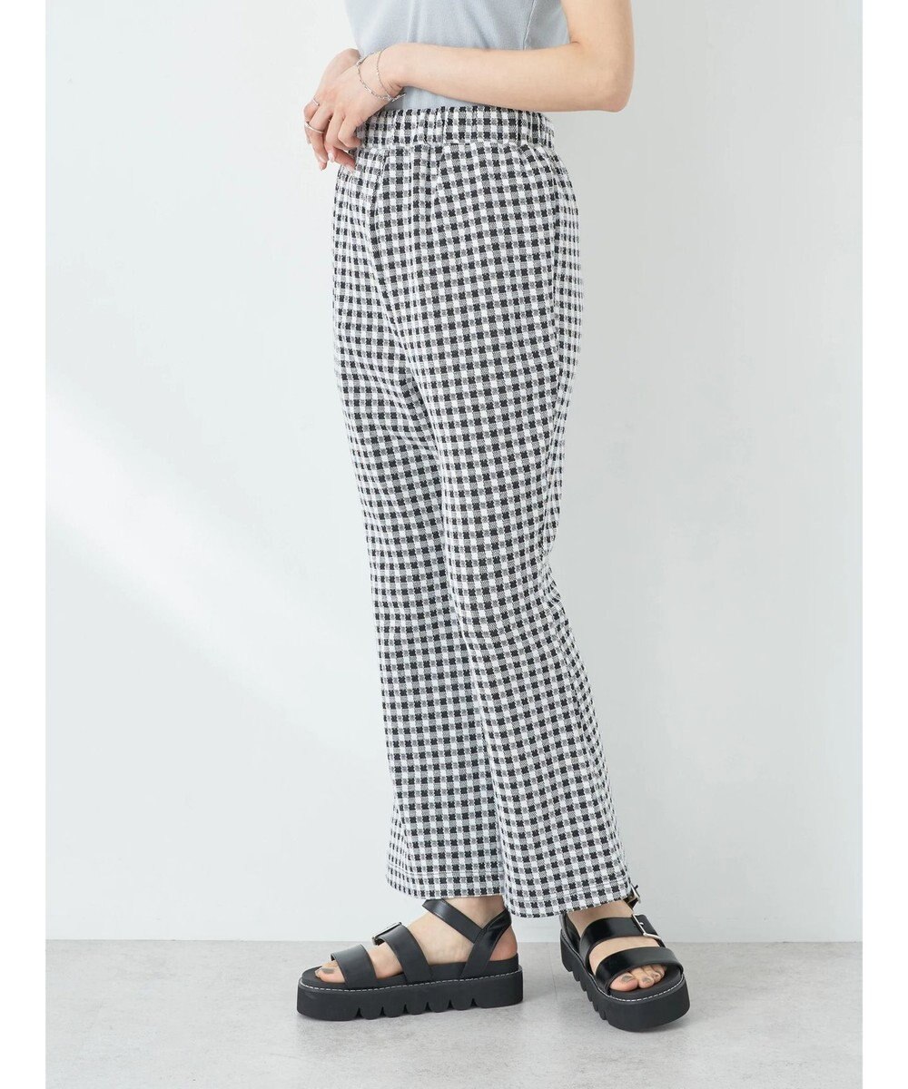 earth music&ecology チェックフレアイージーパンツ 