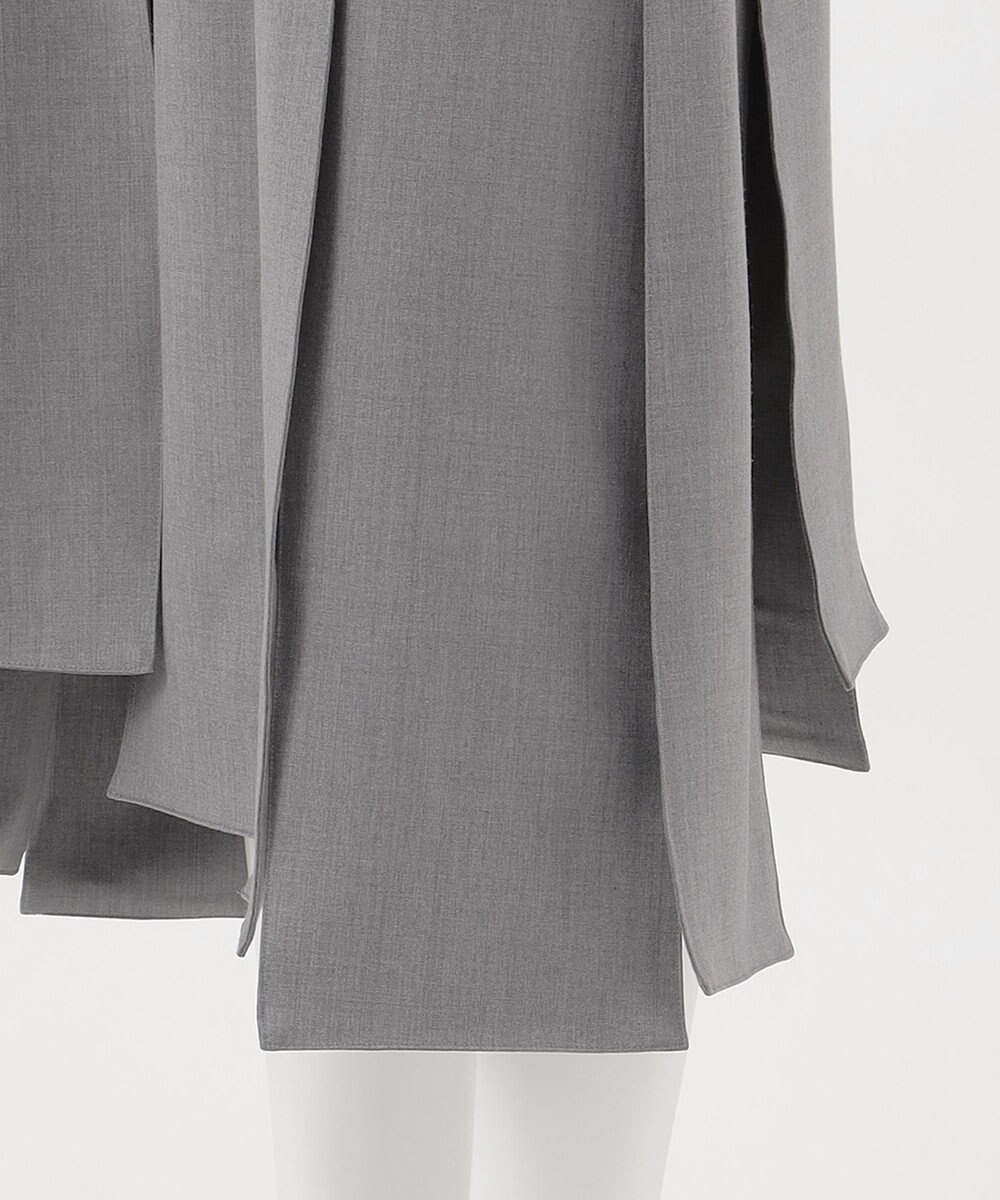 23区 L 【エステータ】ウールシルクギャバジン ランダムヘム ワンピース 