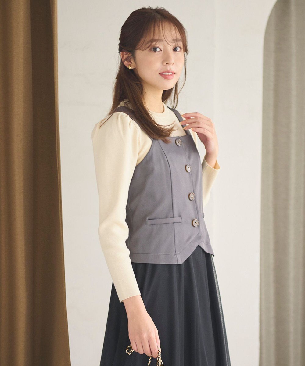 Feroux フレアチュール ジャンパースカート 