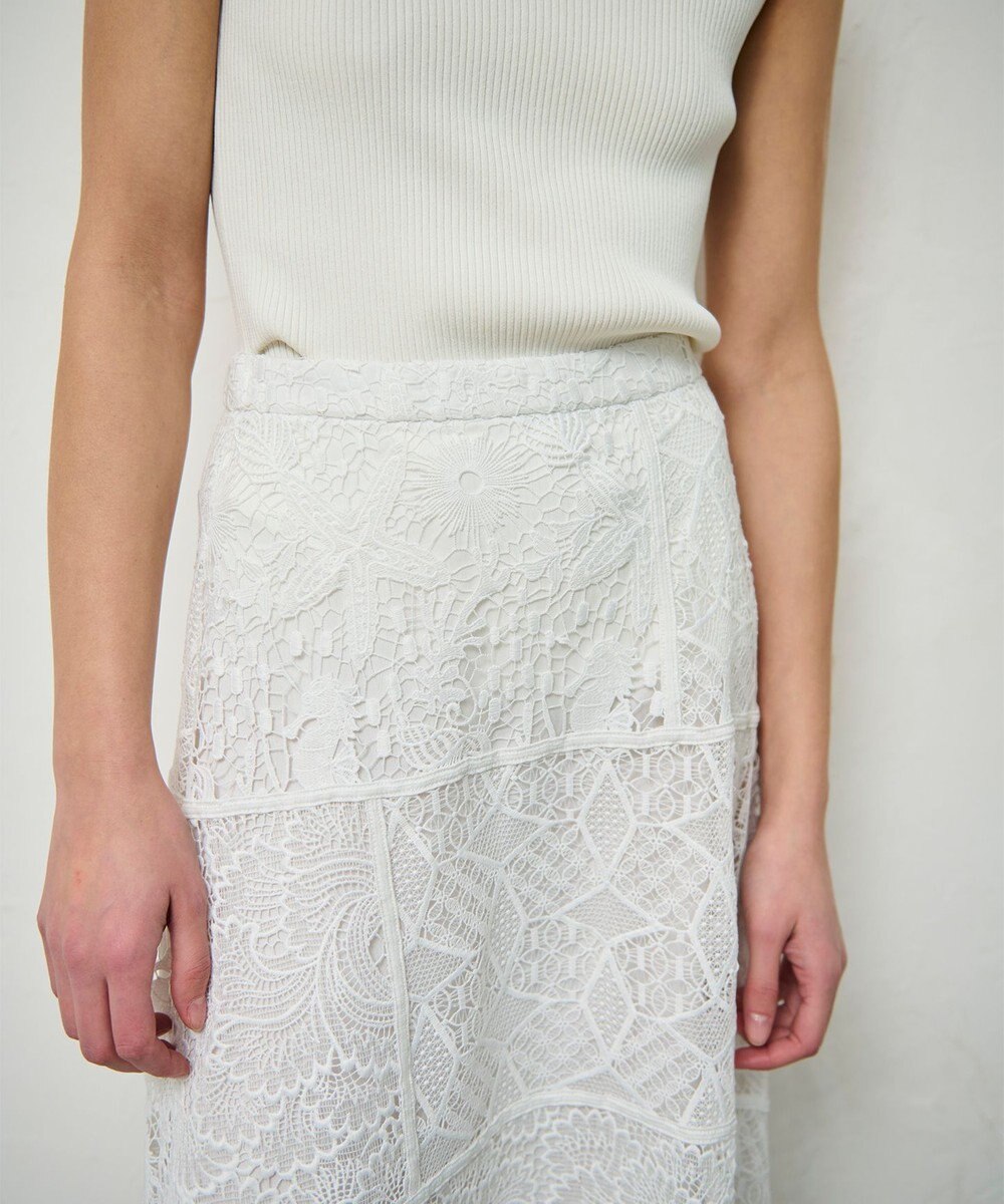 GRACE CONTINENTAL ケミカルレースパッチワークスカート 